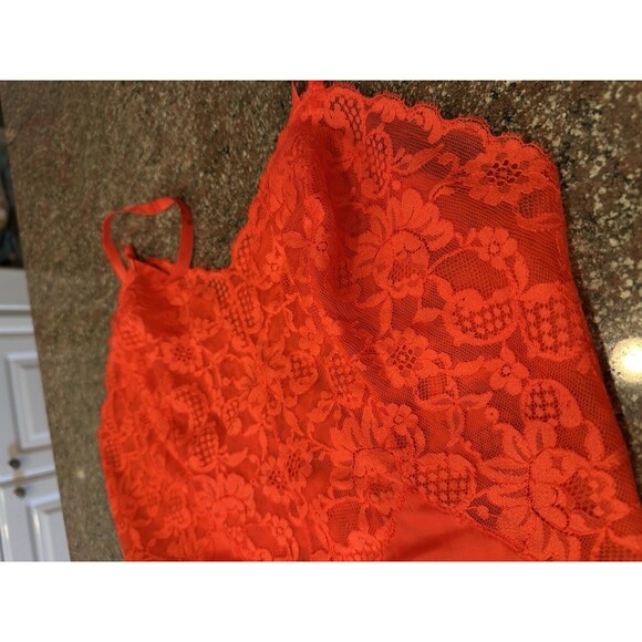 Vintage70’s  Ruby Red Lace Slip Dress  slip \vintage  tag missing - Picture 10 of 13